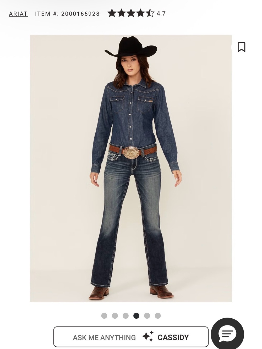 Ariat Women's Dark to Mid Blue Bootcut Jeans